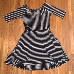 Striped half sleeve dress